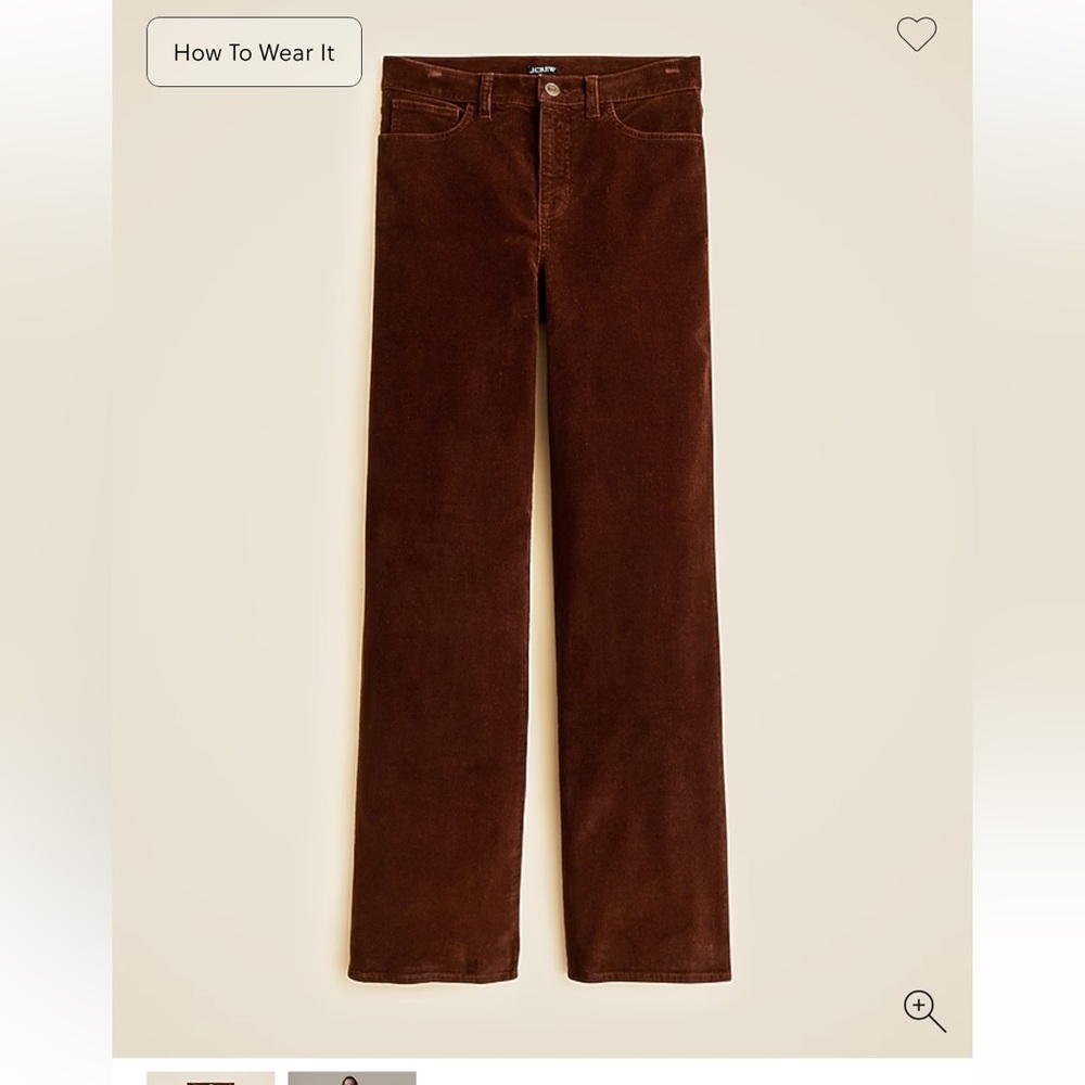 J crew slim wide high waisted Corduroy pants